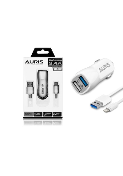 Auris Ars-cr02 3.4a Lightning Araç Şarj Aleti Beyaz