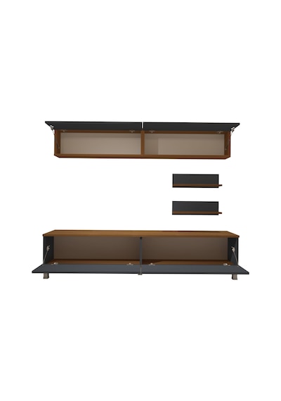 Decoraktiv Eko 5 Mdf Std Krom Ayaklı Tv Ünitesi Tv Sehpası Ceviz - Antrasit