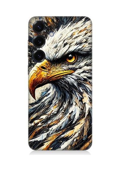 Samsung Galaxy S25 Plus Uyumlu Detaylı Kartal Bakışı Desenli Silikon Kılıf Çok Renkli
