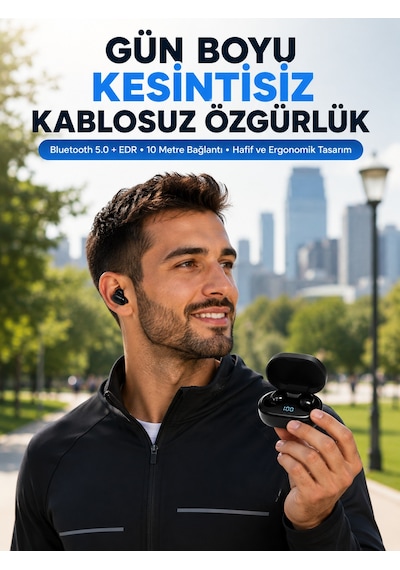 Bluetooth 5.0 Kulaklık Led Ekranlı Şarj Kutusu Yeni Nesil - Lisinya Standart