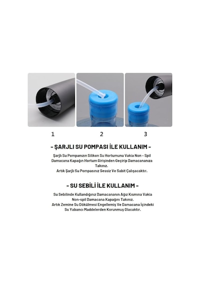 Vakia Sebil Üstü Yaylı Damacana Kapağı Şarjlı Pompa Uyumlu / Non-spil Kapak / Carboy Cap / Ghita' Carboy Diğer