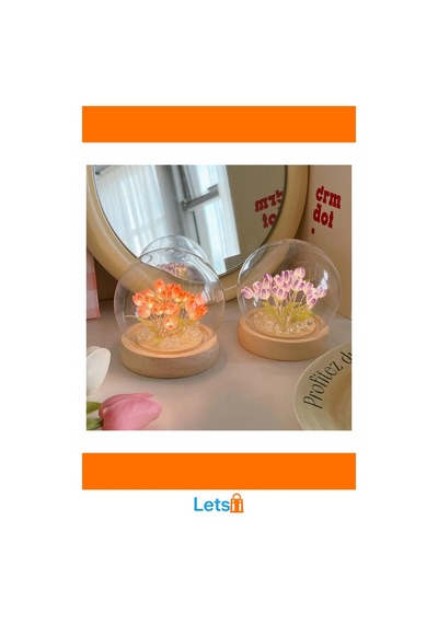 Led Işıklı Kendin Yap Lale Cam Küre 1 Adet