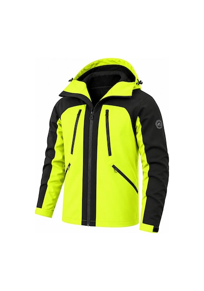 Ghassy Co. Ski Pro Series Kayak İçi Polarlı Rüzgar Geçirmez Su İtici Outdoor Softshell Mont Neon Yeşil
