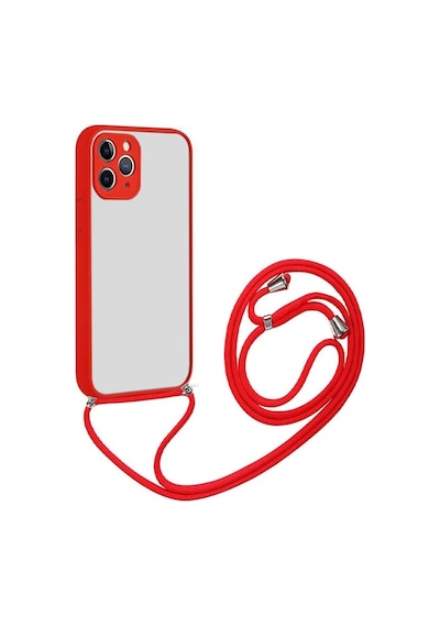 Ally Apple iPhone Uyumlu iPhone 11 Pro Max 6.7 Askılı Koruyucu Silikon Kılıf- 5775 Kırmızı