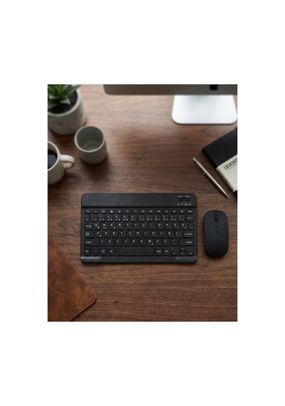 Wireless Klavye Mouse Seti Bluetooth Bağlantılı İnce Tasarım Sessiz Kullanım - Hs08378299-190 Renkli