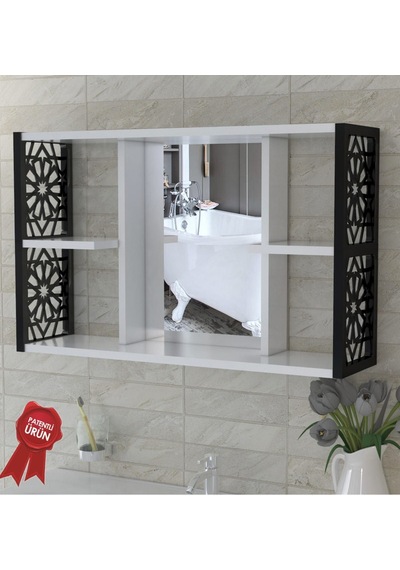 Aynalı Banyo Dolabı Siyah Diğer