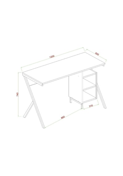 Rio Metal Ayaklı Çalışma Masası Antrasit