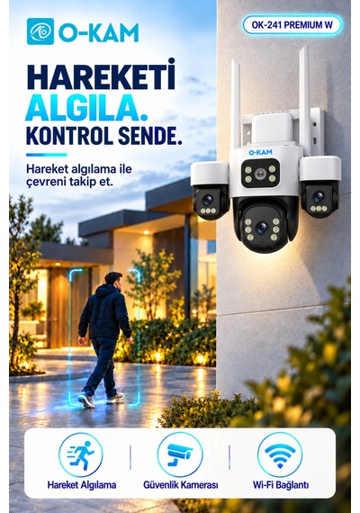 O-kam Ok-241 Premium W 4 Lensli Wi-fi Ptz Güvenlik Kamerası