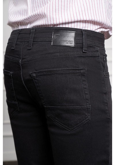 Morven Erkek Siyah Jean Slim Fit Dark Kesim Pantolon 25ms003020001 Siyah Siyah