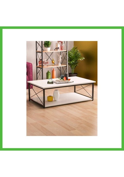 Vaveni Double Orta Sehpa Beyaz 90x50 Cm Arz
