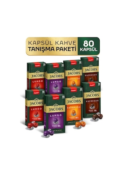 Jacobs Kapsül Tanışma Paketi 8 Al 6 Öde 80 Kapsül Kapsül Kahve