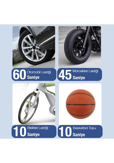 Ally St-9620b Dijital Led Şarjlı Araç Lastik Hava Şişirme Pompası