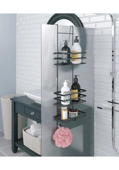 Geseus Üç Katlı Asmalı Banyo Duş Rafı Siıyah Lm580 Siyah
