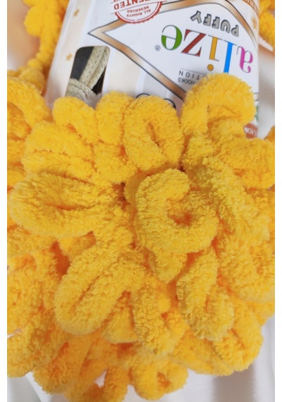 Puffy Sarı El Örgü İpi 100gr. 9mt. 5'li Paket - Renk: 216