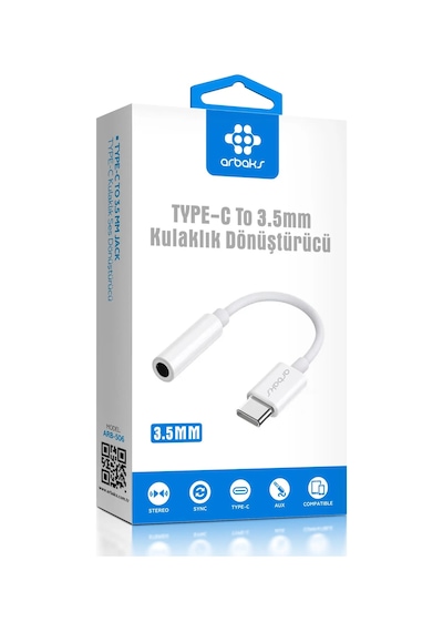 Apple iPhone Uyumlu  16 Pro Max Type-c To 3.5mm Kulaklık Dönüştürücü Arbaks Arb-506