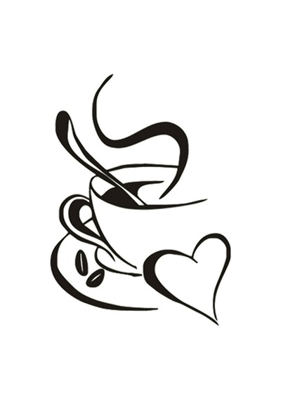 Kahve Fincanları Cafe Çay Oto Sticker 2