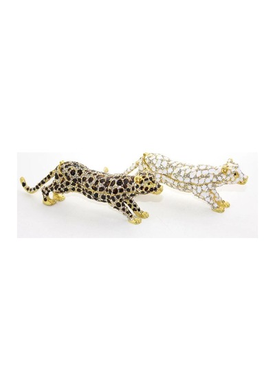 Swaroski Taşlı Leopar Dekoratif Obje 20x6 Cm