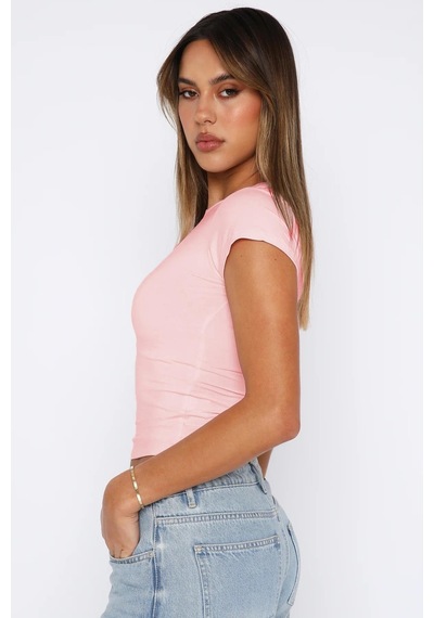 Madmext Pembe Basic Kadın Tişört Mg2012-pembe Pembe