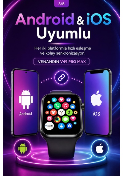 Spor Takip Özellikli Amoled Ekran Akıllı Saat Telefon Uyumlu Bluetooth Bağlantılı