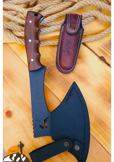 Ceviz Sap Outdoor Balta Kamp Bıçağı Çakısı Kılıflı Kmp-017 Kahverengi