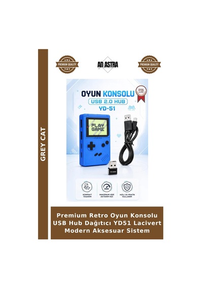 Premium Retro Oyun Konsolu Usb Hub Dağıtıcı Yd51 Lacivert Modern Aksesuar Sistem