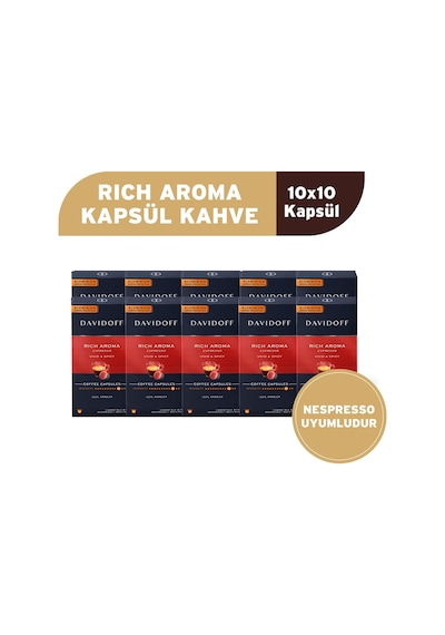 Davidoff Rich Aroma Espresso Kapsül Kahve 10x10 Adet - Nespesso Uyumludur
