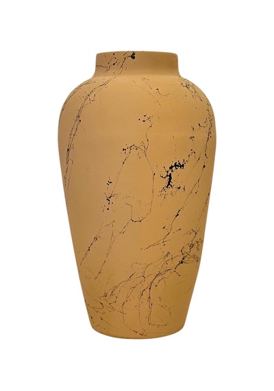Naturel Siyah Sıçramalı Vazo V3 Renkli