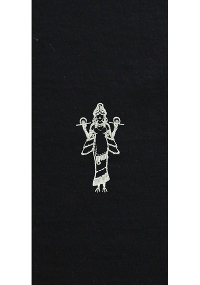Unisex T-shirt Nakışlı Sümerler Inanna SIYAH
