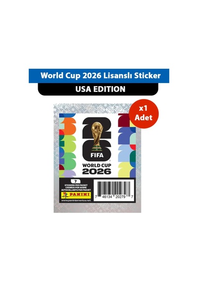 World Cup 2026 X1 Adet Usa Edition Lisanslı Sticker Paketi Toplam 7 Sticker