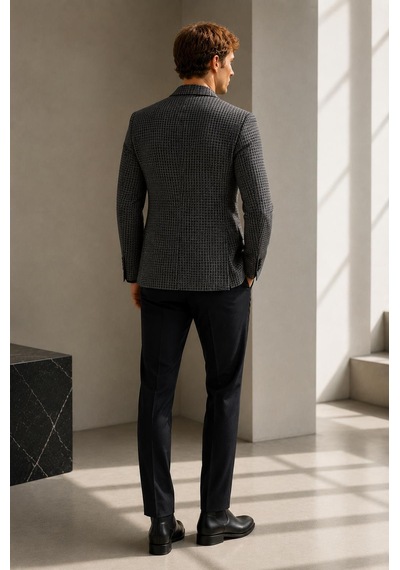 Alexandergardi Erkek Blazer Ceket Siyah - Beyaz