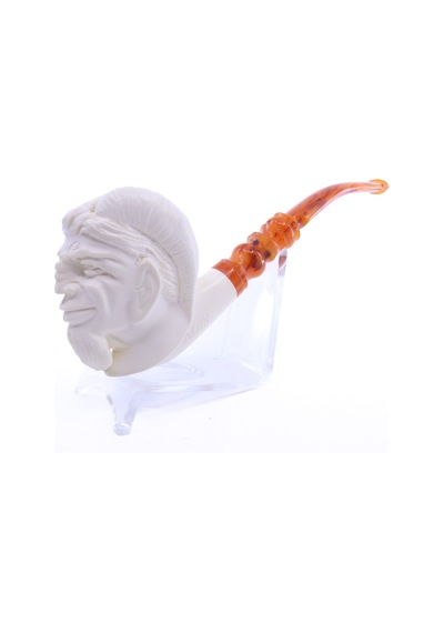 Lületaşı Pipo Doğal Lületaşı El Yapımı Özel Kutulu - Satyr İşlemeli