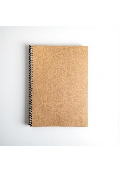 Fark Tanıtım Çizgili Spiralli Not Defteri, A4 Boyut 21x29,7 Cm , 60 Yaprak, 90gr. Ivory Kağıt, Ofis İçin İdeal Kahverengi Kapak Açık Gri