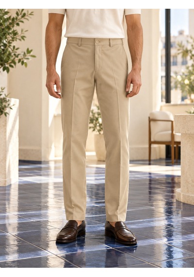 Danger Erkek Comfort Fit Dokulu Chino Pantolon Bej 0173dngr