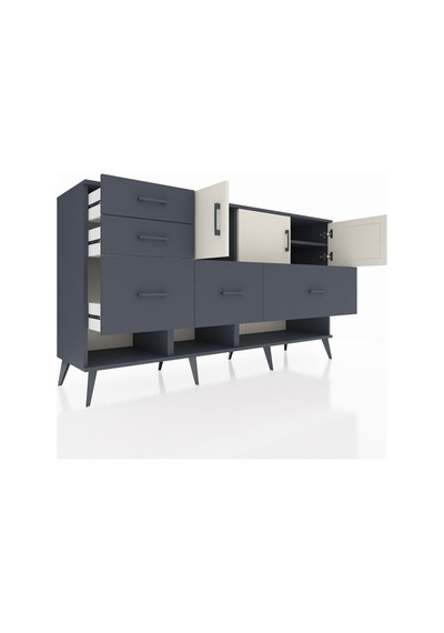 Hyperion Konsol 3 Raflı 5 Çekmeceli 3 Kapaklı 176x44x99 Antrasit- Antrasit-aytaşı/antrasit Hyperion Konsol 3 Raflı 5 Çekmeceli 3 Kapaklı 176x44x99 Antrasit- Antrasit-aytaşı/antrasit