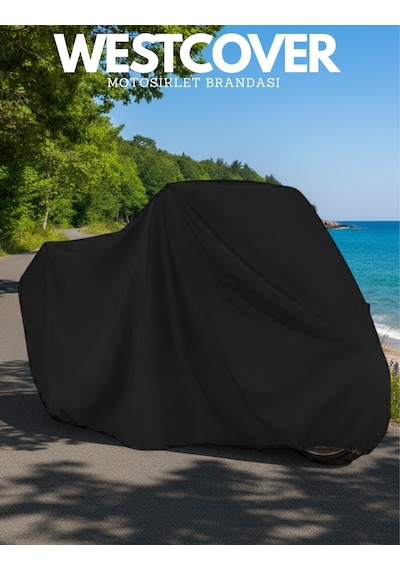 Mondial 150 Zat Motosiklet Brandası Siyah Motor Örtüsü Çadır Su Geçirmez Motosiklet Kılıfı Motor Brandası