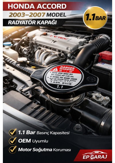 Honda Accord 2003-2007 Uyumlu Oem Radyatör Kapağı 1.1 Bar  Kalite
