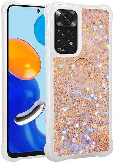 Xiaomi Redmi Note 11 Pro 5G Kılıf Milce Simli Pullu Yüzüklü Kılıf