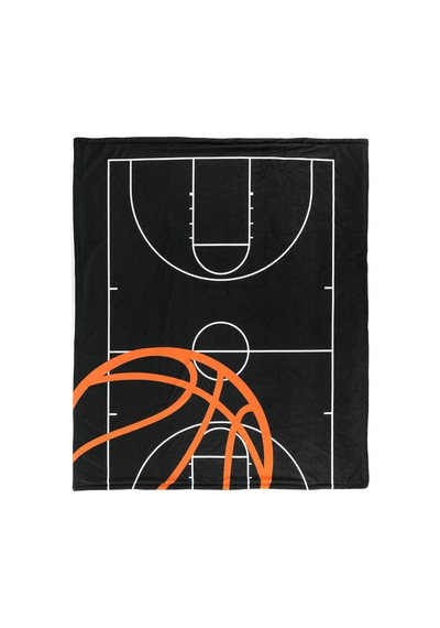 Basketbol Oyunu Sherpa Battaniye, 152,4 Cm X 127 Cm, Siyah Ve Turuncu Çok Renkli