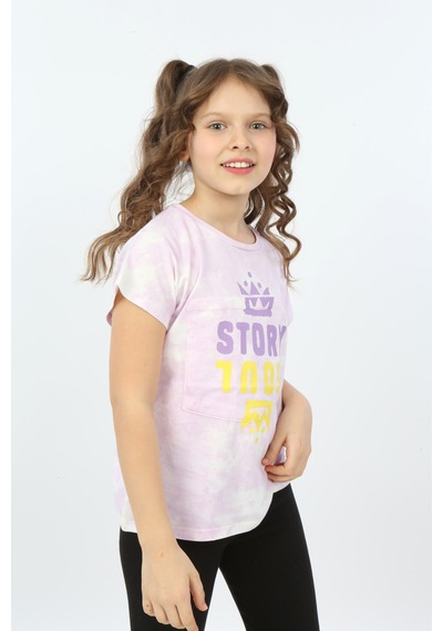 Toontoy Kids Toontoy Kız Çocuk Story Soul Baskılı Tişört Açık Lila