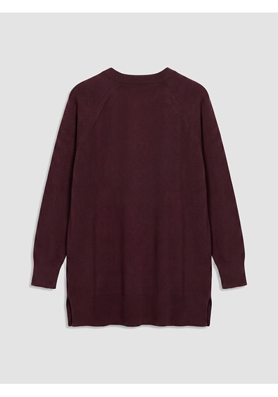 Lcw Modest Bordo Bisiklet Yaka Kadın Triko Tunik