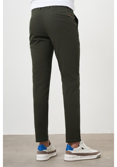 Morven Erkek Haki Yazlık Pileli Slim Fit Chino Pantolon Haki