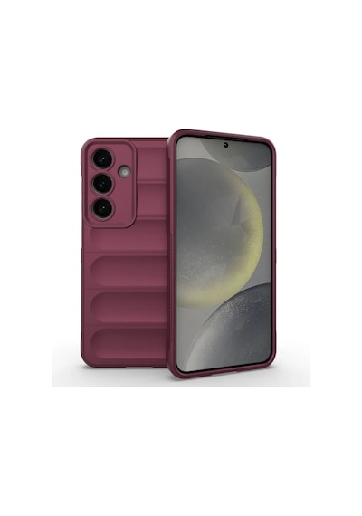 Samsung Galaxy S25 5G Uyumlu Silikon Kılıf - Kamera Korumalı Esnek Airbag Kapak - Bordo