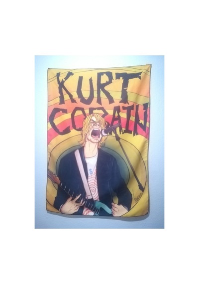 Kurt Cobain Nirvana Desenli Tasarım Duvar Halısı
