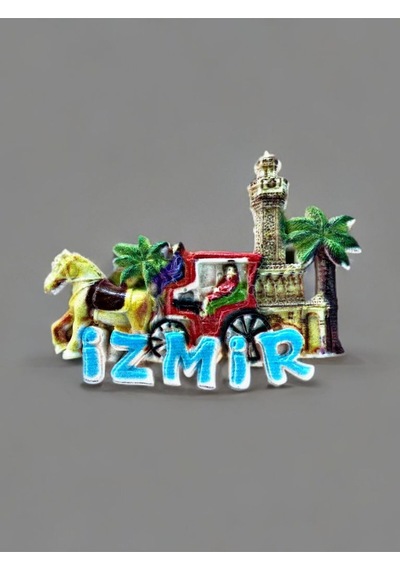 İzmir Temalı Polyester Magnet 9cm X 7cm.