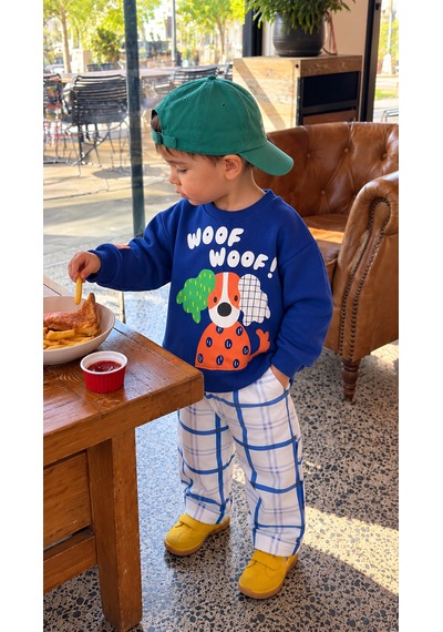 Elzo Collection Erkek Çocuk Woof Yazı Ve Köpek Baskılı Sweatshirt Kareli Gabardin Denim Pantolon Alt Üst Takım Çok Renkli Elzo Collection Erkek Çocuk Woof Yazı Ve Köpek Baskılı Sweatshirt Kareli Gabardin Denim Pantolon Alt Üst Takım Çok Renkli