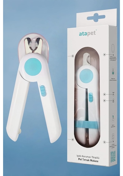 Ata Home Işıklı Kedi Köpek Tırnak Makası Pet Evcil Hayvanları Için Korumalı Led'li Törpülü Tırnak Makası,5