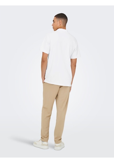 Only & Sons Ben Erkek Beyaz Polo Tişört 22035825-bw