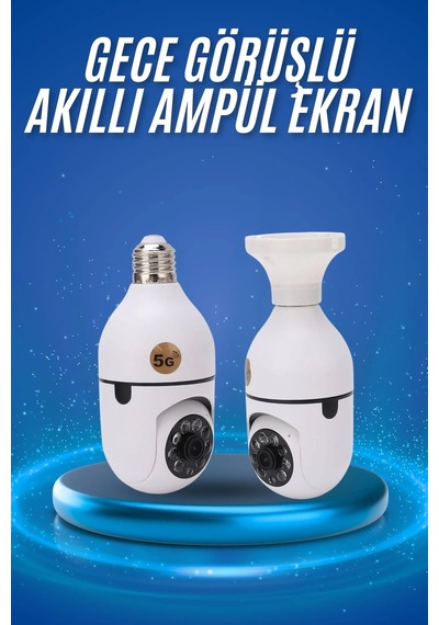 Mey İthalat Gece Görüşlü Akıllı Dönebilen Ev Kamerası Ampül Kamera 77482006