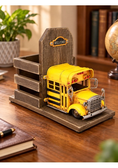 Mnk Home Vintage Dekoratif Metal Okul Otobüsü Kalemlik El Yapımı Eskitme Tasarım, Fotoğraf Çerçeveli Ahşap Ve Metal Masaüstü Organizer 24 Cm Sarı Mnk Home Vintage Dekoratif Metal Okul Otobüsü Kalemlik El Yapımı Eskitme Tasarım, Fotoğraf Çerçeveli Ahşap Ve Metal Masaüstü Organizer 24 Cm Sarı