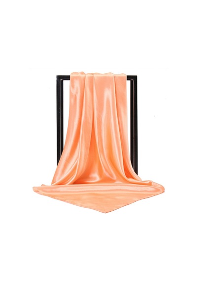 Deserto Fashion Saf Renk Parlak Saten Fular Eşarp - Akışkan Dokulu Canlı Tonlar 90x90-1842 Çok Renkli